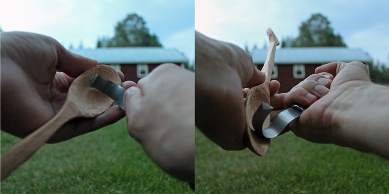 My spoon carving grips