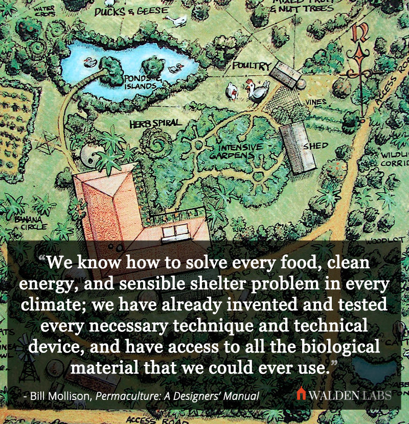 We know how to solve every food, clean energy, and sensible shelter problem in every climate; we have already invented and tested every necessary technique and technical device, and have access to all the biological material that we could ever use.