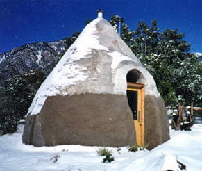 A dome house in winter