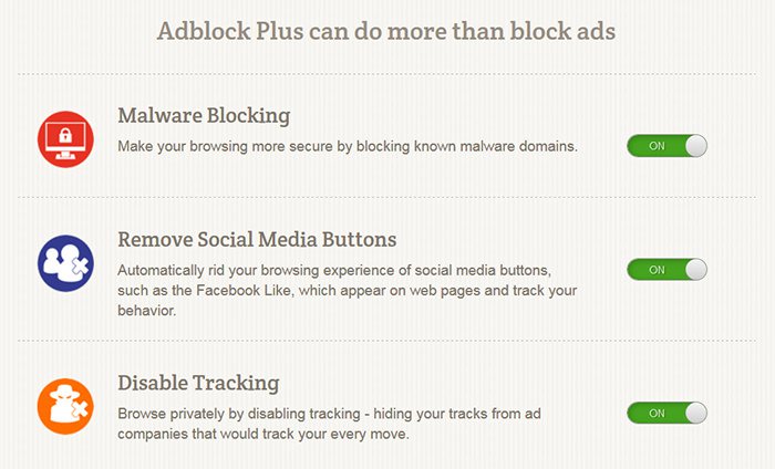 Adblock Plus privacy settings