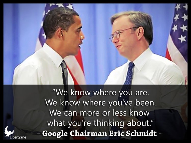 Google Eric Schmidt mass surveillance