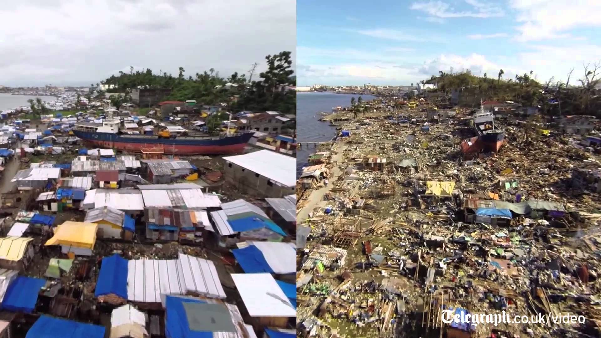 Side By Side Drone Footage 6 Months On From One Of The Strongest Typhoons Ever