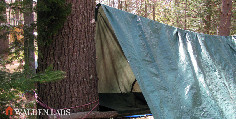 A frame outlet tarp shelter